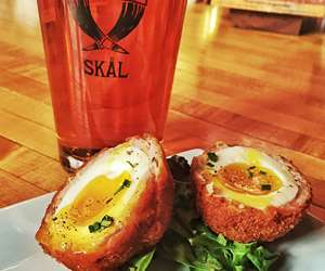 scotch eggs and a beer